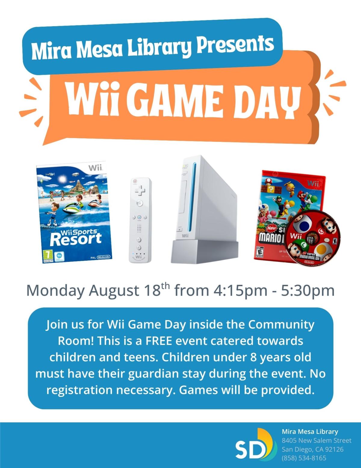 Wii game system and covers of video games