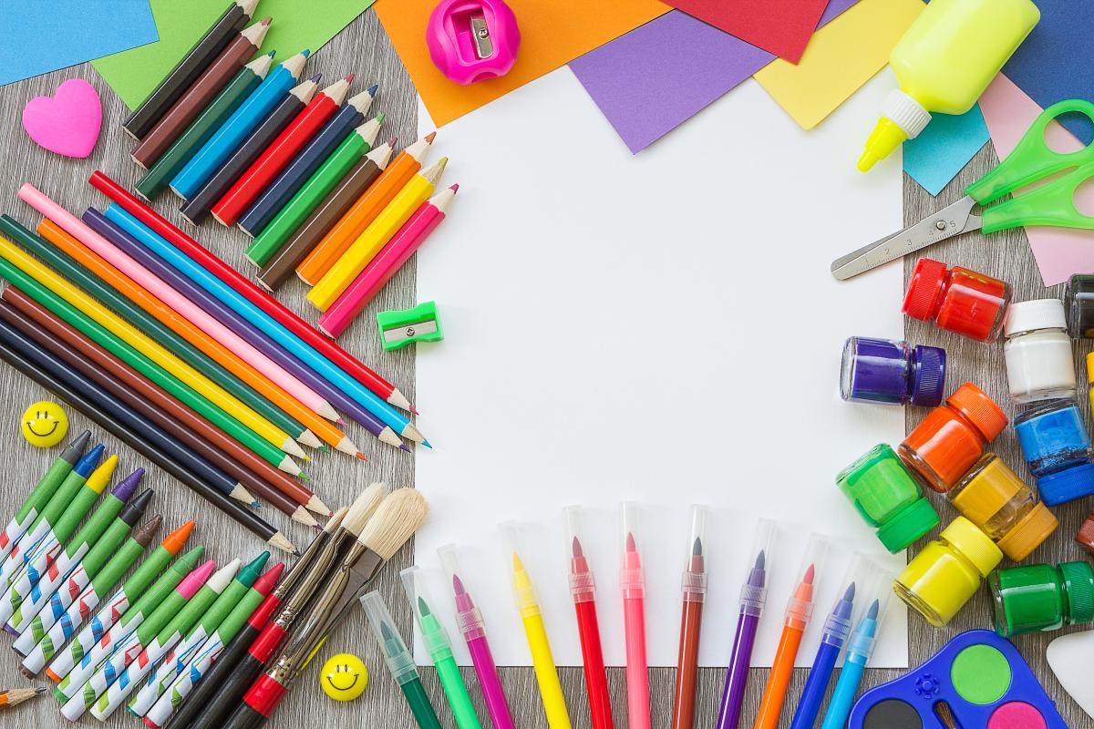 Crafting materials, color pencils, paints and etc.