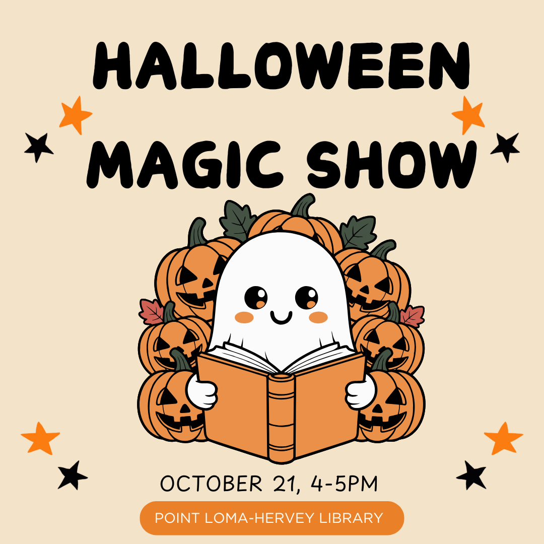 Ghost reading a book surrounded by pumpkins