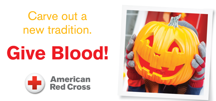 jack o lantern with american red cross logo
