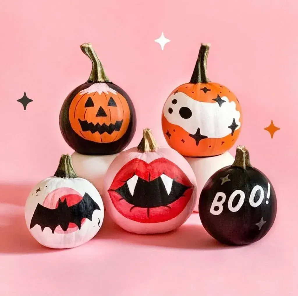 Painted mini pumpkins