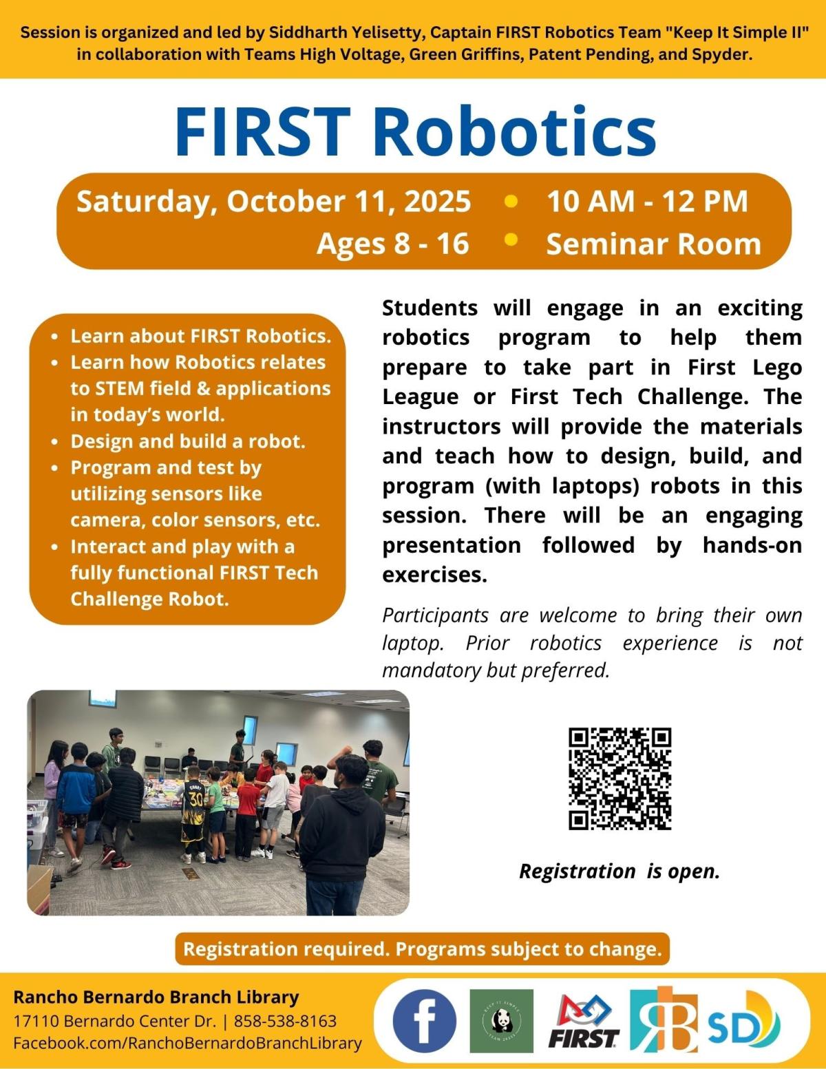FIRST Robotics Program Flyer