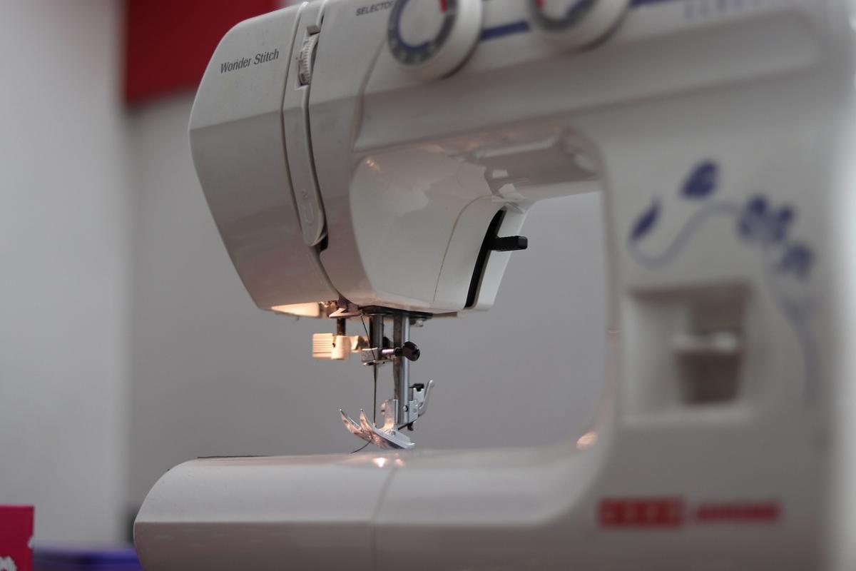white illuminated sewing machine