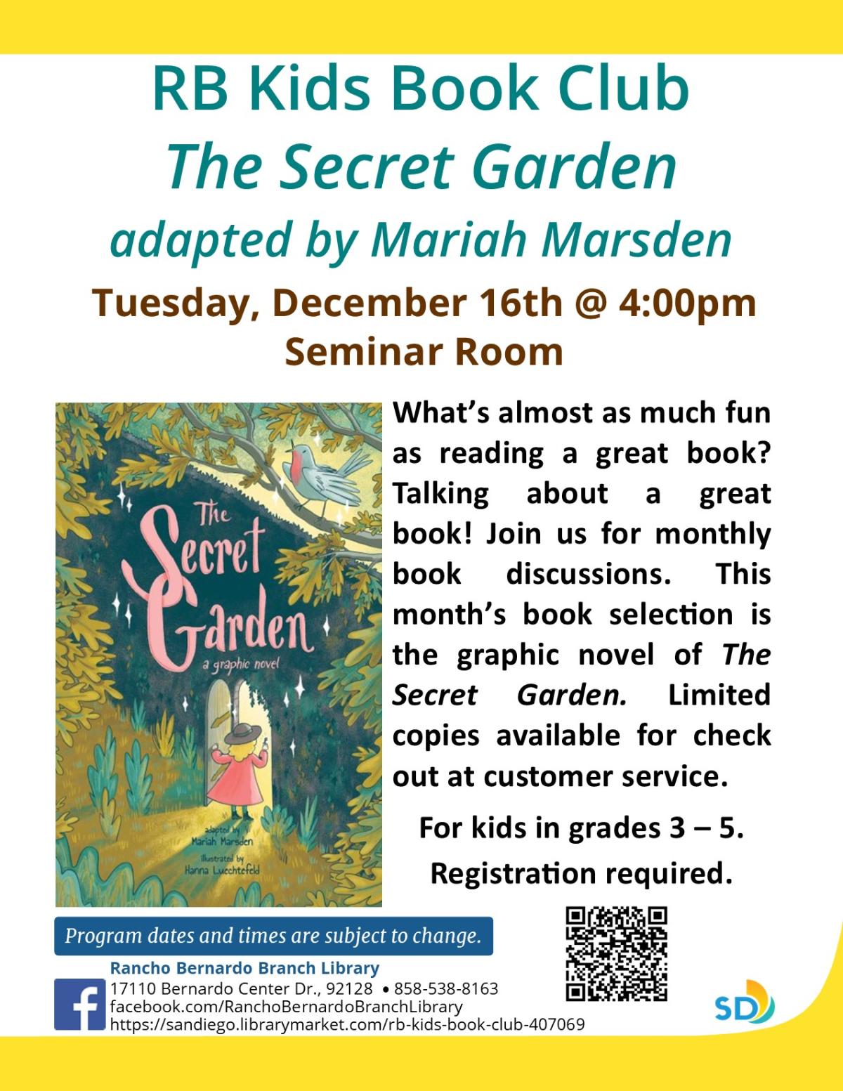 RB Kids Book Club Flyer