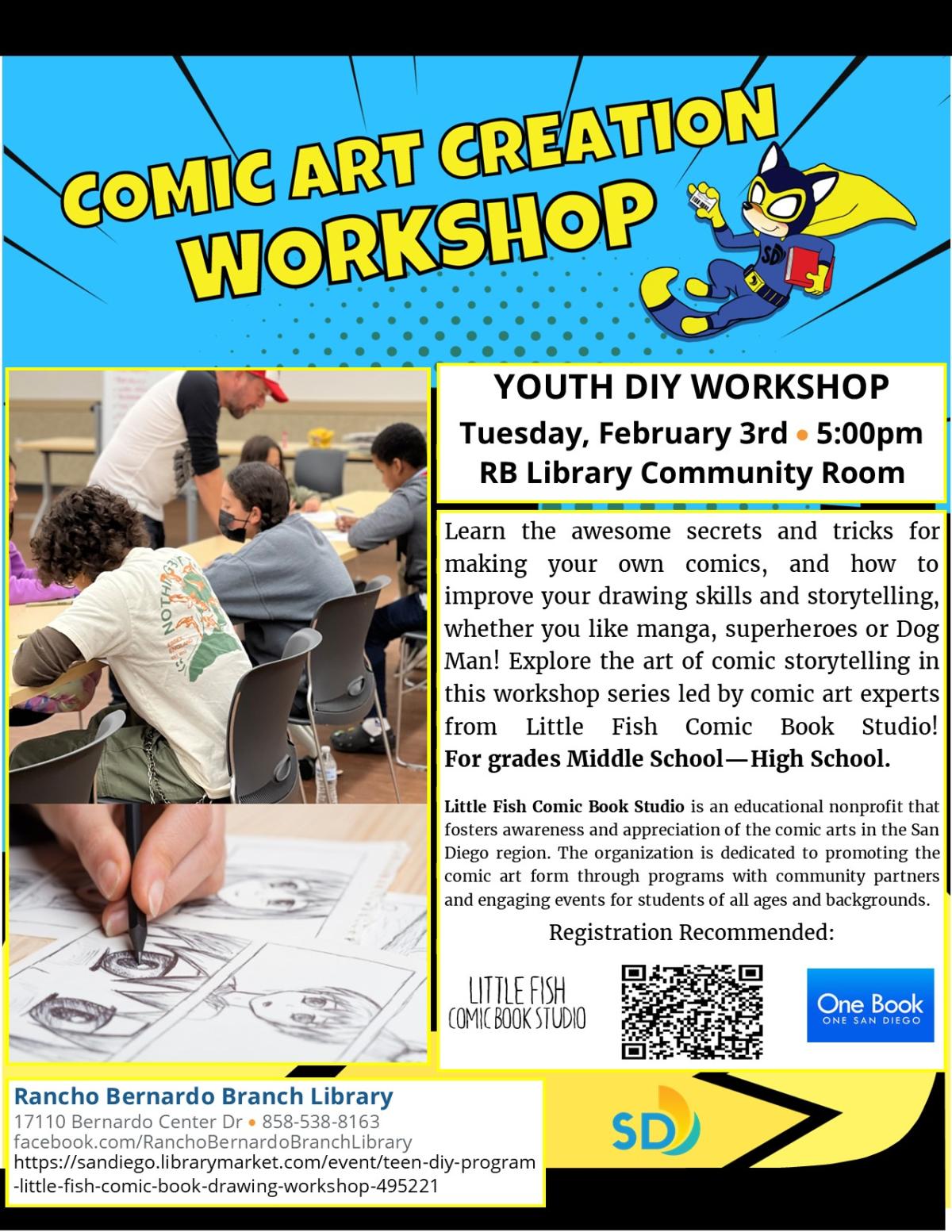 Little Fish Comic Workshop Flyer