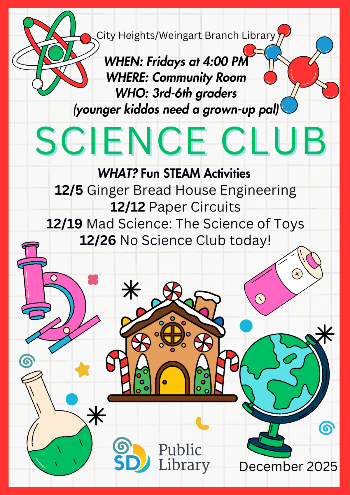 Gingerbread house decorated with colorful candies