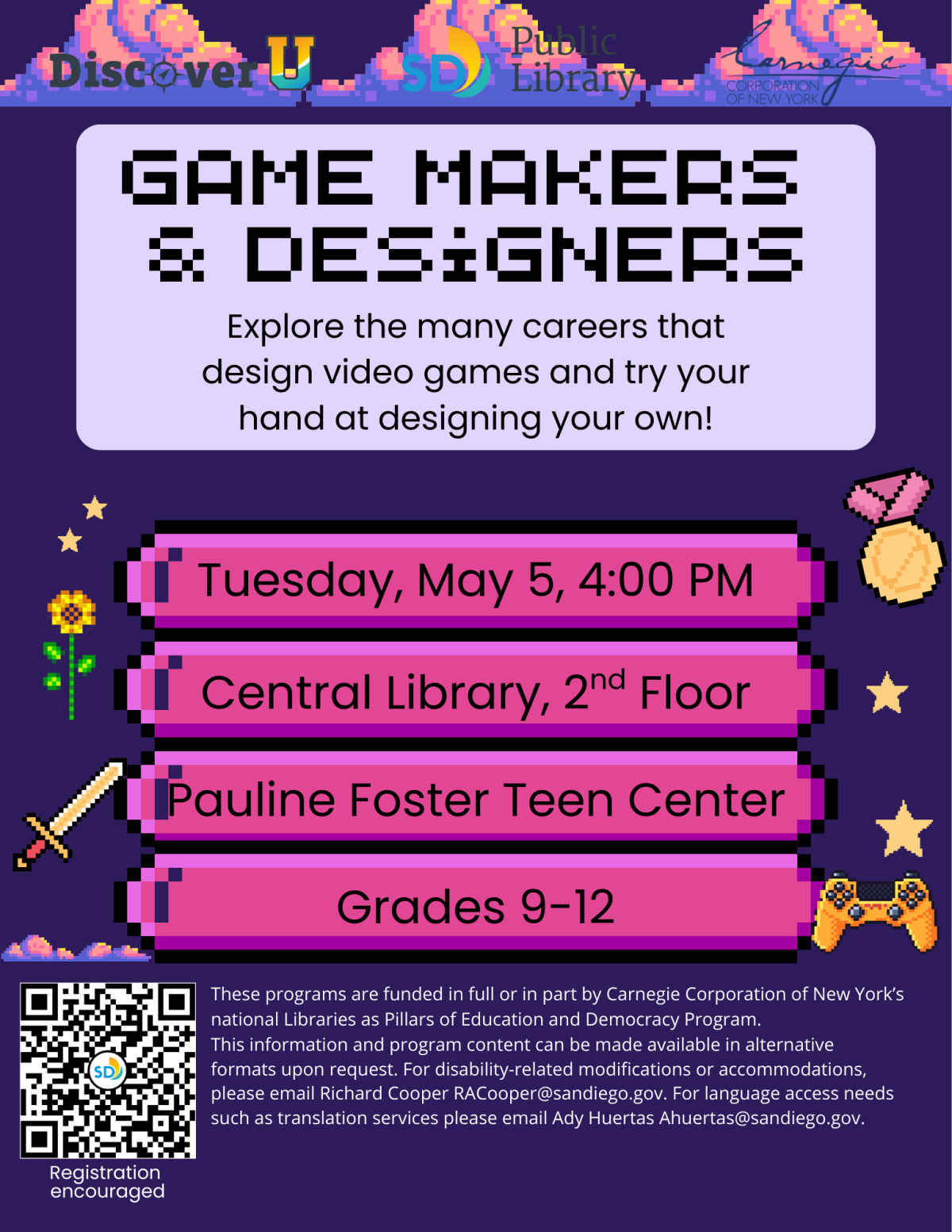 Game Makers and Designers flyer.