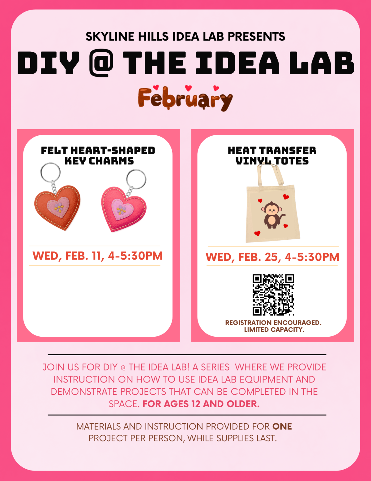 Join us for for DIY @ the IDEA Lab. 
