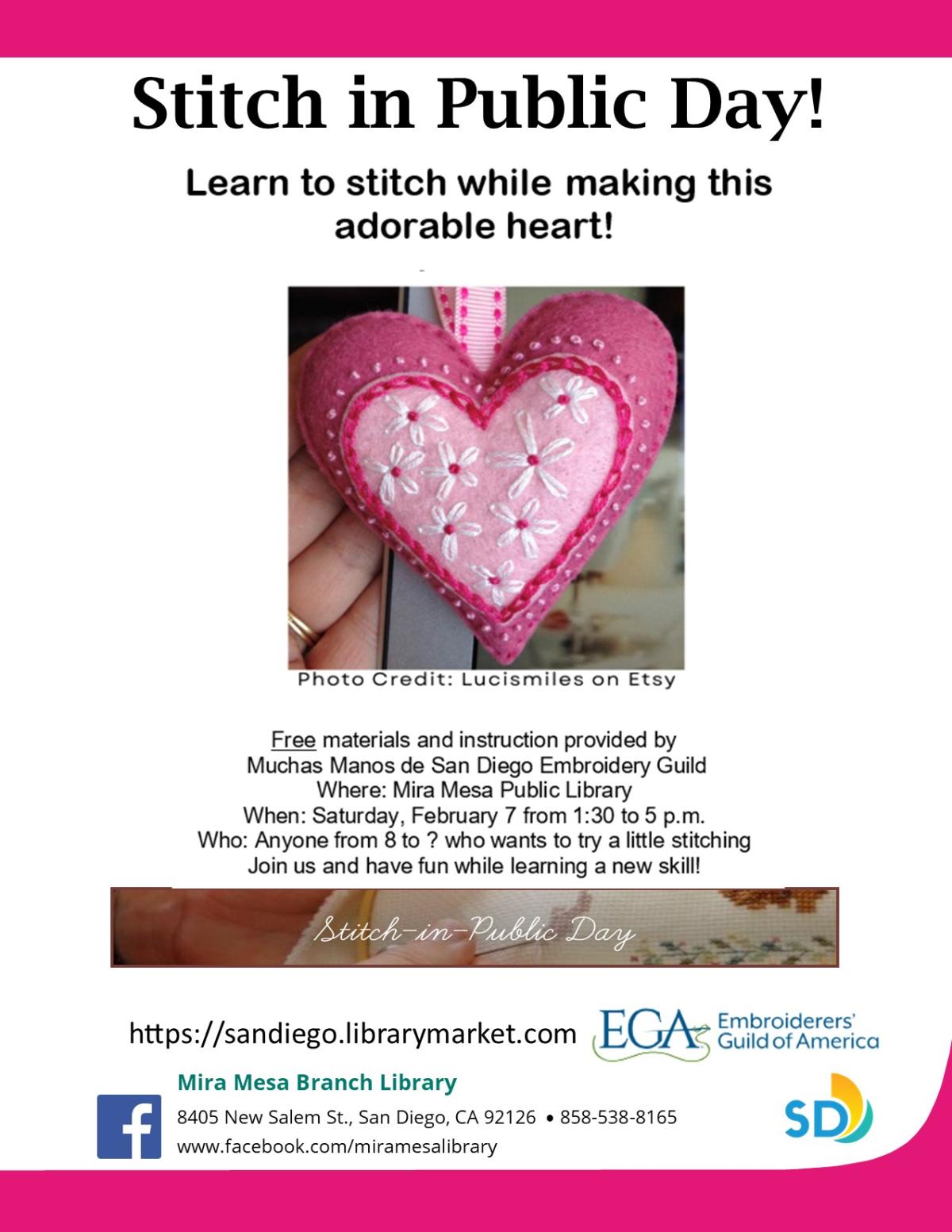 Pink embroidered heart