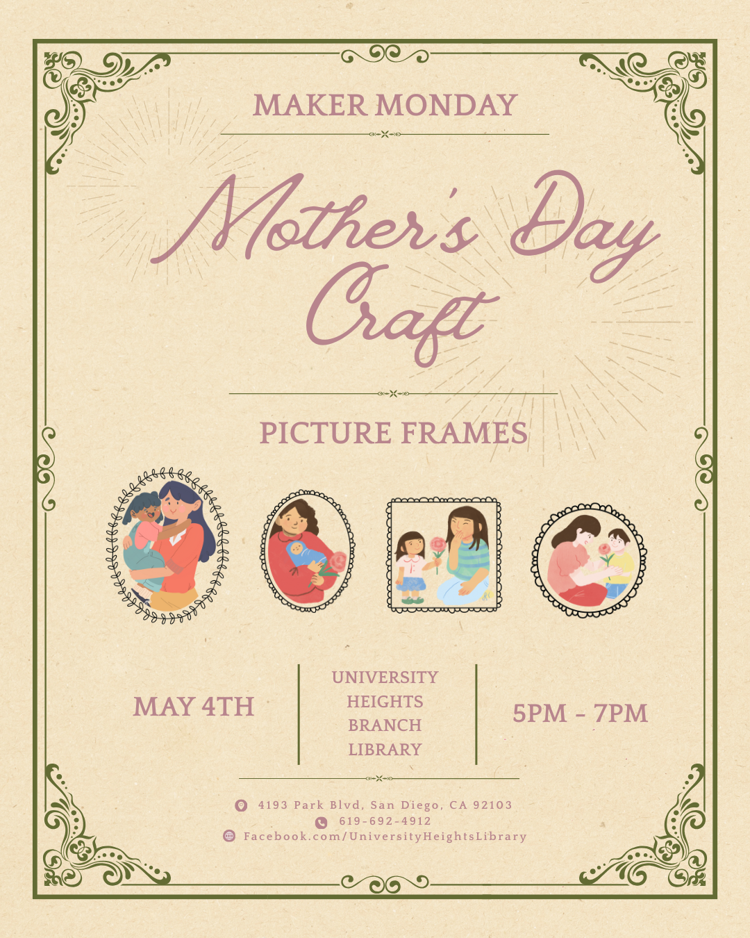 Maker Monday - Picture Frames Flyer
