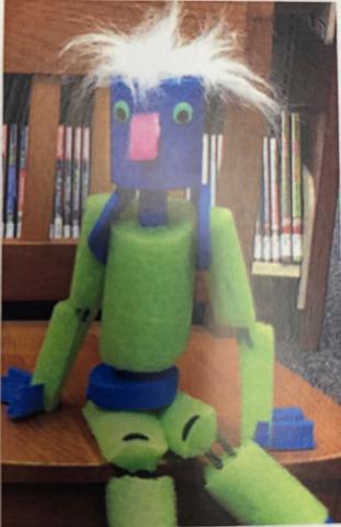 A puppet made from pool noodles