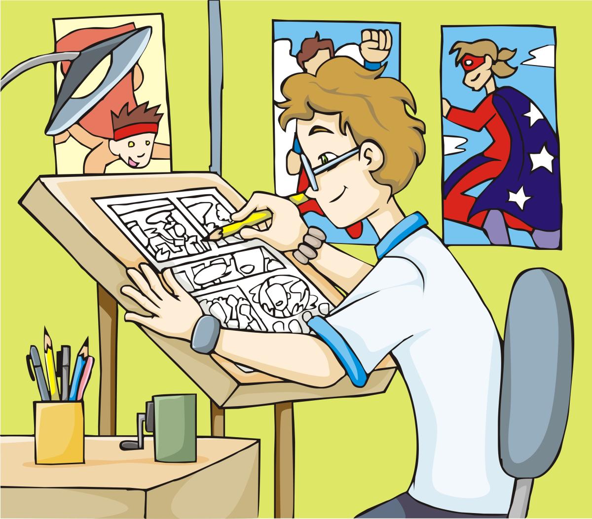 Illustration of cartoonist